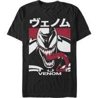 คันจิผ้าฝ้ายแขนสั้นเสื้อยืดลาย Venom