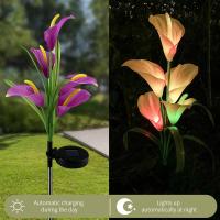 LED พลังงานแสงอาทิตย์แสง C Alla Lily โคมไฟสวนสนามหญ้าภูมิทัศน์ Plug-In โคมไฟสำหรับกลางแจ้งหญ้า P Athway ตกแต่งถนน