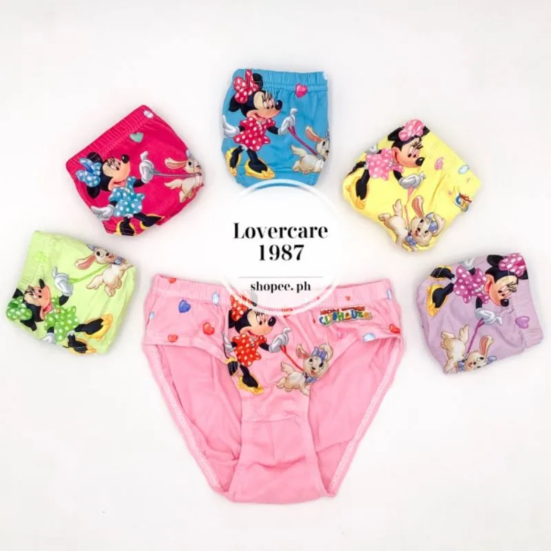 COD 12Pieces Character Kids Girls Underwear Panty Mickey Mouse 4-6yrs Old  Good Quality