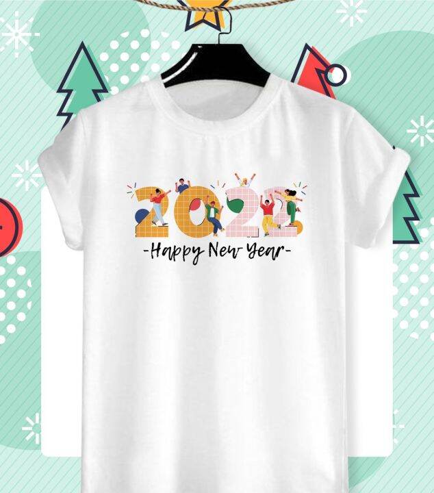 เสื้อยืดลายปีใหม่-happy-new-year-amp-merry-christmas-2022-ลายน่ารักๆ-ผ้า-tk-ใส่สบาย-สีสันสดใส-ไม่ยืดไม่ย้วย