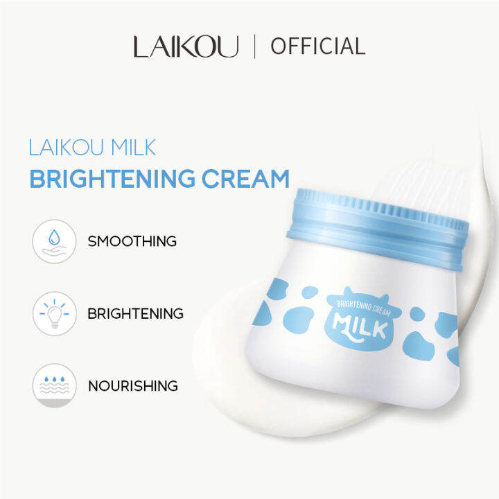 LAIKOU Milk Brightening Cream Face Moisturizer Whitening Skin Care 55g