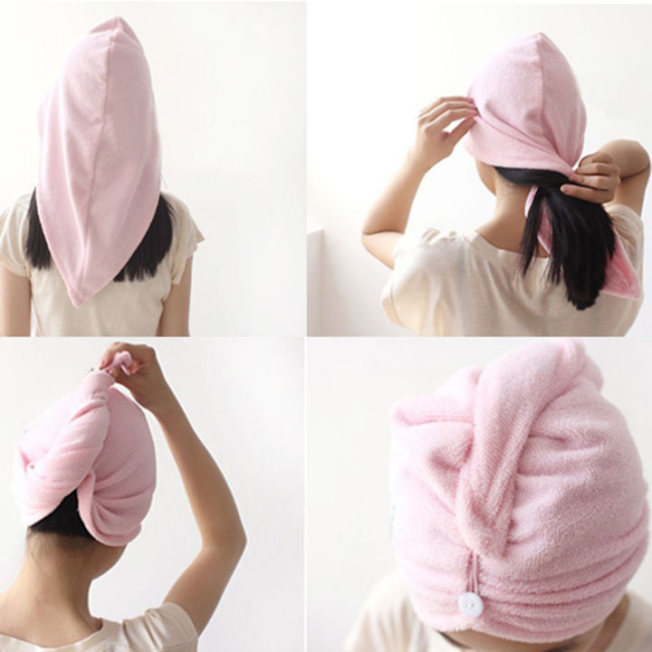 1-pc-quick-dry-towels-microfiber-fabric-dry-hair-hat-shower-cap-lady-turban-bath-towel-absorbent-randomly-color