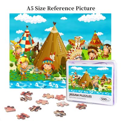 Small Indian Tribe Wooden Jigsaw Puzzle 500 Pieces Educational Toy Painting Art Decor Decompression toys 500pcs