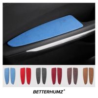 BETTERHUMZ Car Interior For BMW F20 F30 E90 G30 G20 X3 X4 Alcantara Door Handle Armrest Elbow Protective Pad Sticker