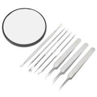 Blackhead Remover Extractor Tool Professional Pimple Tool Kit For Comedone Zit Whitehead Blemish With 15X10X5X แว่นขยาย Z