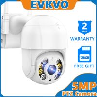 (ฟรีการ์ด SD 128G) EVKVO 5MP WIFI IP Camera Full Color Night Vision Wireless WIFI Outdoor PTZ CCTV Auto Tracking IP Security Camera