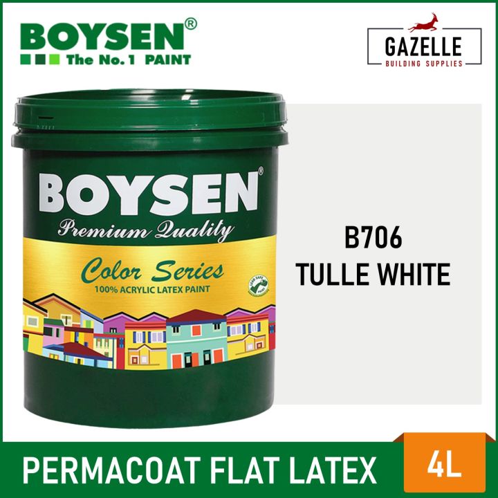 Boysen Color Series Permacoat Flat Latex Tulle White B706 Acrylic Latex ...