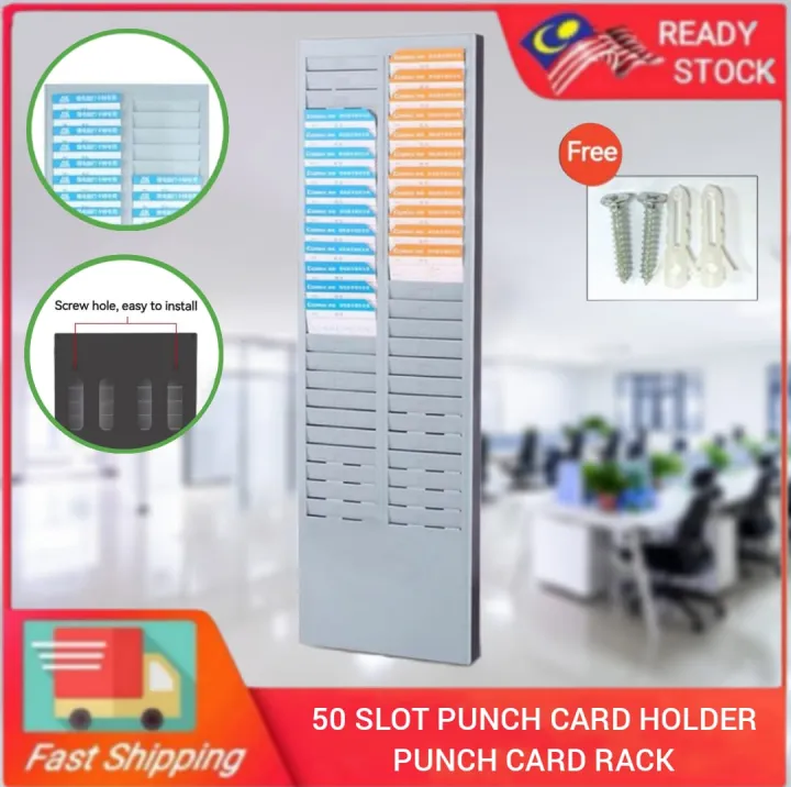 [READY STOCK] Punch Card Rack丨Punch Card Holder丨50'slot Punch Card
