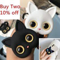 Skin Care Tool Paste Type Portable Makeup Mirror Selfie Ring Ins Wind Stereoscopic 3D Cute Cat Maquiagem Makeup Mirrors Mirrors