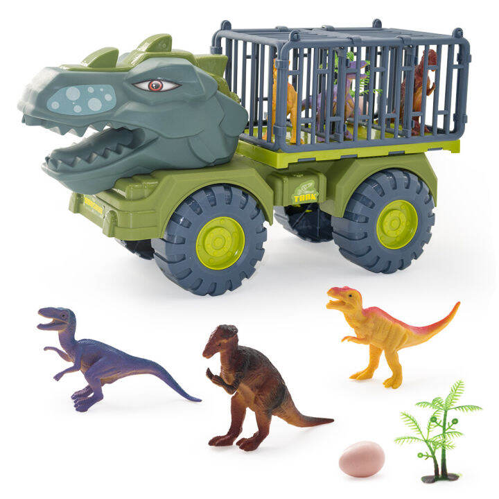 SEA&SUN Kids Dinosaur Car Toy Big Size Dinosaur Transport Cars Dump ...