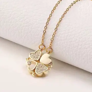 Folli Follie Rose Gold Heart 4 Heart Necklace - Bijoux Closet