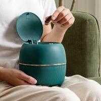 {Hot} แฟชั่นเดสก์ท็อปถังขยะในครัวเรือน Mini ข้างเตียงถังขยะ Creative Luxury Dustbin โต๊ะน้ำชาถังขยะขนาดเล็ก