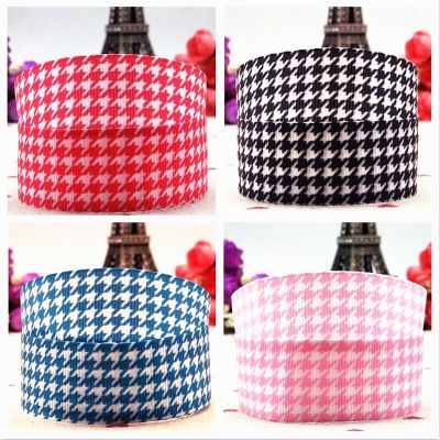 【CC】 delivery of 25mm black and white checked cartoon grosgrain ribbon hand hair bow New Year decoration 10 yards