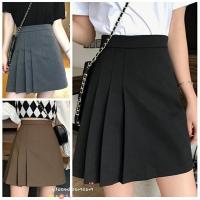 COD 卍►✓ The Outline Shop27dgsd6gfd Plus Size Pleated Skirt Women 2022 Spring Summer New A-Line Short Anti-Glare Skirt