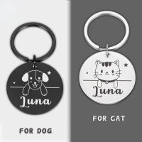 ♘ Personalized Engraving Pet Cat Dog Name Tags Kitten Puppy Anti-lost Stainless Steel Collars Tag Collar for Dogs Cats Nameplate