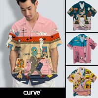 M2U เสื้อฮาวายผู้ชาย วินเทจ เสื้อฮาวายเท่ๆ Curve SET77 เสื้อฮาาวายลายโคตรจ๊าบ เสื้อเที่ยวทะเล