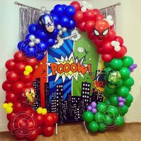 1Set Spiderman Iron Man Hulk Captain America Latex Arch Garland Boy Birthday Party Decor Baby Shower Inflatable Globos Kids Toys Balloons