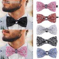 ♙▧ New RhinestonBow Tie For Men Shining Crystal Collar Bowtie Luxury Wedding Banquet Party Bling Butterfly Knot Bridegroom Bow Ties