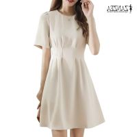 COD DSTGRTYTRUYUY ZANZEA Women Summer Casual Beach Holiday Solid Loose Pleated Mini Dress