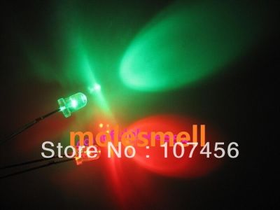 100pcs/lot 5mm flashing red/green flash led LED(10000mcd)5mm blinking red/green led 5mm light-emitting diode water clear lens Electrical Circuitry Par