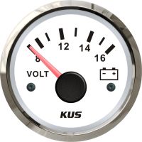 KUS Boat Voltmeter Marine Voltage Gauge Electrical for Car Truck 8-16V