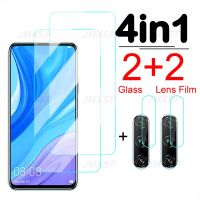 ❉ 4in1 Tempered Glass For Huawei Y9 Y7 Y6 Pro 2019 Protective Glass For Huawei Y7 Y6 Y5 Prime 2018 Y9S Y9A Y8P Y7S Y6P Lens Film