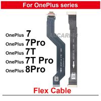 อะไหล่สำหรับการซ่อมสายเคเบิลงอได้จอ LCD สำหรับ Oneplus 7 7T 7Pro 8 Pro 6 1+ 7Tpro ชาร์จพอร์ตและเมนบอร์ด