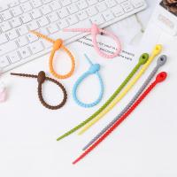 20pcs Multi-functional Silicone Cable Ties Self-locking Strap Sealing Food Tie Rope Data Cable Strap Cable Tie Fastening Ring