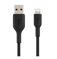 CHARGER CABLE (สายชาร์จ) BELKIN BRAIDED FOR LIGHTNING 2 METER BLACK (CAA002bt2MBK)