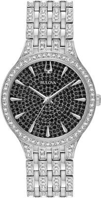 Bulova Ladies Crystal Phantom Watch Crystal Quartz Silver-Tone Stainless Steel Bracelet Crystal Phantom