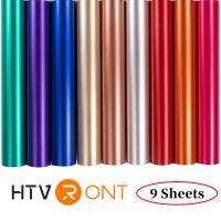 9pcs HTVRONT 30X30cm Matte Metallic Permanent Adhesive Vinyl Bundle Sheets Sticky Craft Sticker Film for Cricut DIY Decor