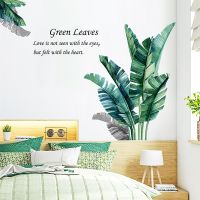 Removable Tropical Leaves Flowers Bird Wall Stickers Bedroom Living Room Decoration Mural Decals Plants Wall Paper Home Decor Tapestries Hangings