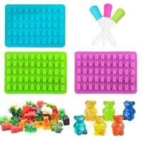 【lz】✲  Molde de silicone com conta-gotas 50 Cavidade Gummy Bears Dinossauro Chocolate Doces Gelo Geléia DIY Bolo Ferramentas de decoração Crianças