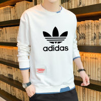 [In Stock] Adidase∮ Korean Style Large Men S Casual Round Neck Sweater Long Sleeved T-Shirt Top