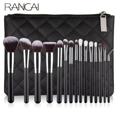 15pcs Professional Make-up Brushes Set Makeup Power Brush Make Up Beauty Tools Soft Synthetic Hair With Leather Case Replacement Parts