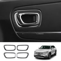 Car Interior Carbon Fiber Door Handle Frame Cover Trim Accessories for Honda HRV HR-V Vezel 2021 2022