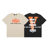 2023 NEWPlus ขนาด High Street Hip-Hop เสื้อยืด VLONE ใหม่หลวมพิมพ์เสื้อยืดแขนสั้นลำลองสำหรับผู้ชายและผู้หญิง