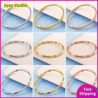 JIYAN2866 ทองสีทอง กำไลไม้ไผ่ เงินสีเงิน เหล็กไร้สนิม กำไลข้อมือลูกบอล คลาสสิกแบบคลาสสิก เล็กๆน้อยๆ สร้อยข้อมือเทรนด์ สำหรับผู้หญิง