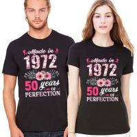 Made In 1972 Floral 50 Year Old 50Th Birthday Gifts T-Shirt Flower Graphic Tee MotherS Day Gift Born In 1972 Mens T Shirt