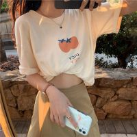 Triple A? Oversized shirt Short-sleeved T-shirt female 2021 Fruit Orange Korean Style Loose Top -091 V729