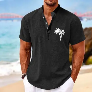 Men's Hawaiian Shirts Coconut Tree 3D Print Summer Loose Short