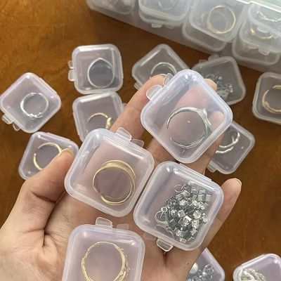 10/20/40pcs Small Plastic Storage Box, Transparent Storage Container With Lid For Jewelry Stud Earrings Necklace, Commercial Personal Supplies Storage Box, Sewing Nail Storage Organizer