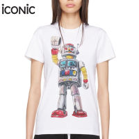 iCONiC WHITE ROBOT T-SHIRT #3788 เสื้อยืด พิมพ์ลาย หุ่นยนต์ สีขาว เสื้อยืดแฟชั่น เสื้อยืดสีขาว เสื้อยืดผญ เสื้อยืดผช เสื้อยืดลาย