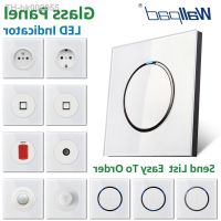 ❁♦✥ Wallpad New Arrival Random Click Push Button Wall Light Switch With LED Indicator Socket Crystal Glass Panel For Home