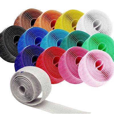 12Meter Multicolor Sew on Hook and Loop Tape Nylon Fabric Magic Non-Adhesive Fasteners Tapes Set for DIY Craft Cloth Supplies Adhesives Tape