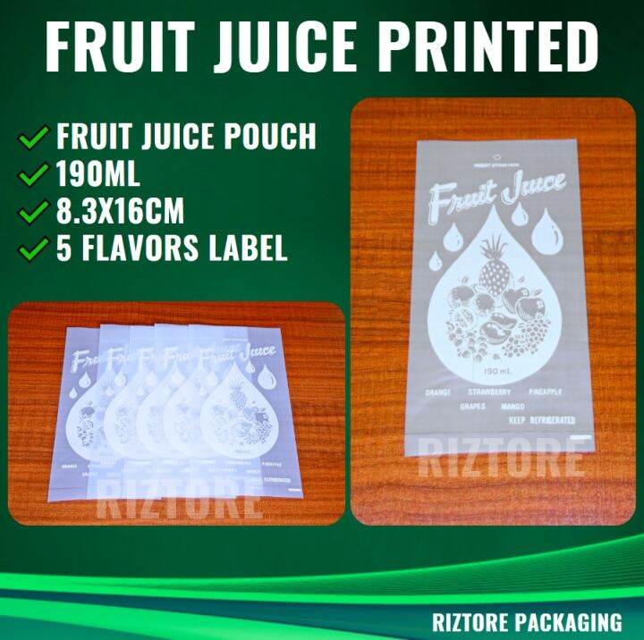 Fruit Juice Bag 190ML 100 Pcs/Pack Lazada PH