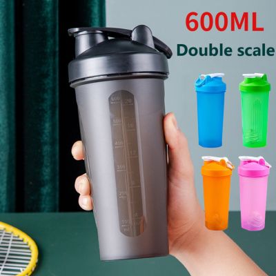600ml Portable  Protein  Powder Shaker  Bottle Leak Proof Water Bottle for Gym Fitness Training Sport Mixing Cup with Scale