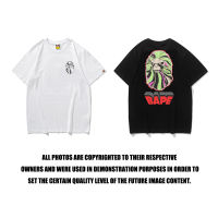 เสื้อยืดผู้ชาย BAPE เสื้อยืดลำลองเสื้อยืด3D Ape Head สีดำและสีขาว M ~ 3XL