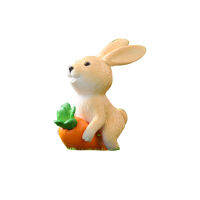 Rabbit Riding A Radish Micro Landscape DIY อุปกรณ์ตกแต่งภูมิทัศน์กระต่ายน่ารักขี่หัวไชเท้าพลาสติก