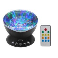 Decorative Night Light Kids LED Projection Night Light Remote Control Ocean Wave Projector With Music Player For Gifts Idea